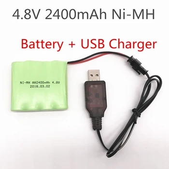 4.8 v ni-mh akumulatoru Ar Lādētāju 2400mAh augstas kvalitātes baterijas aa nimh uzlādējamo akumulatoru RC elektriskās rotaļlietas rīku led