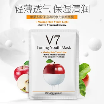 4 gabalus, Augļu mitrinoša sejas maska būtība ūdens kontrole eļļas kontroles sejas ādas kopšanas Apple Apelsīnu Zemeņu Kivi
