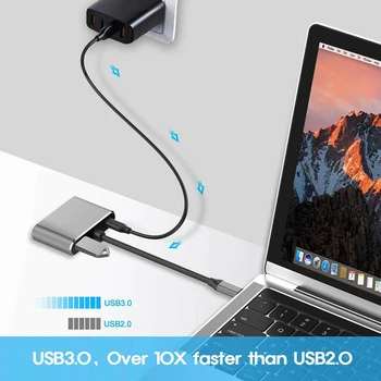 4 in 1 USB Type-C HDMI VGA Karšu Lasītājs Porti Hub Adapteris priekš MacBook-Pro