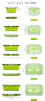 4 Izmēru Saliekamās Silikona Pārtikas Konteiners Portatīvo Bento Lunch Box Microware Mājas Virtuvi, Āra Pārtikas Uzglabāšanas Konteineri Kaste