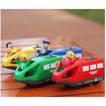 4 Krāsas Bērnu Elektriskais Vilciens Rotaļlietas 10.5*4CM Magnētisko Koka Slots Lējumiem Elektronisko Transportlīdzekļu Rotaļlietu Dzimšanas dienas Dāvanas Bērniem Bērnu