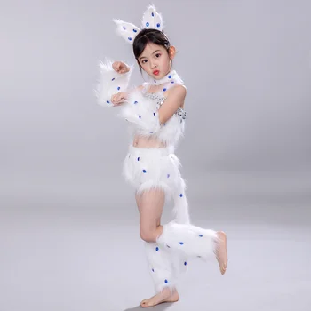 4 krāsas kaķis cosplay meitenēm seksīga kaķu meitene cosplay kostīmi dzīvnieku deju tērpi bērniem halloween deju tērpi bērniem