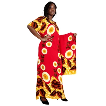 4 Krāsas Ziedu Drukāt Augstā Vidukļa Kleita Sievietēm Pavasara Rudens garām Piedurknēm Boho Elegants Āfrikas Kleitas Dāma