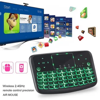 4 krāsu Mini Wireless Touch Keyboard Bluetooth Portable Gaisa Pele Touchpad Tālvadības Tablete 2.4 GHz, Android TV Box