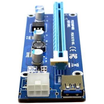 4-Pack PCIe 6-Pin PCI-E 16X, lai 1X Powered Stāvvadu Adaptera Karti ar 60cm USB 3.0 pagarinātāja Kabelis Un 6-Pin PCI-E SATA