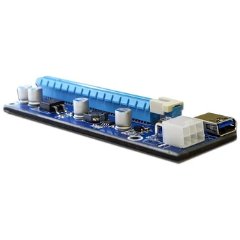 4-Pack PCIe 6-Pin PCI-E 16X, lai 1X Powered Stāvvadu Adaptera Karti ar 60cm USB 3.0 pagarinātāja Kabelis Un 6-Pin PCI-E SATA
