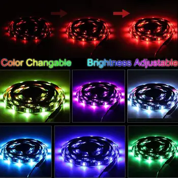 4 x LED Strip Gaismas RGB 5050 USB Smart WiFi Lentes Fita Led Gaismas Sloksne, Alexa, Google, 5V, ar Tālvadības pulti