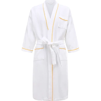 40-110KG Sievietes Kokvilnas Kimono, Vafeļu Dvieļi Pirts Drēbes Nepieredzējis Ūdens Frotē Peldmētelis Ilgi, halāti Plus Lieluma Vīriešiem Sleepwear