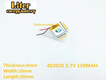 402020 3,7 v 150mah uzlādējams li-jonu polimēru Baterija 150MAH 3,7 V 402020 PLUG GPS MP3 MP4 MP5 Litija polimēru baterija