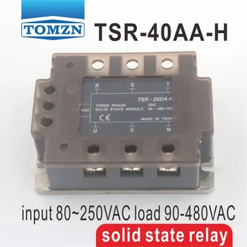40AA TSR-40AA-H trīsfāzu Augsta sprieguma veids PSR ievadi 80~250VAC slodze 90-480VAC vienfāzes MAIŅSTRĀVAS cietvielu relejs