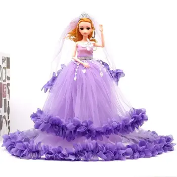 40CM Skaisti Roku Radošā Barbie-Lelle Kāzu Kleita Princese Vakara Pusei Bumbu Mini Gara Kleita Svārki Meitenēm, Bērniem, Rotaļlietas, dāvanu