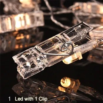 40LED Mini Foto Klipu LED String Gaismas Vainags Pasaku Gaismas Āra Kāzu Ziemassvētku Eglīte Spuldzi Pusi, Guļamistabu Mājas Dekori Akumulators