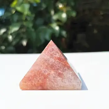 40mm Augstas kvalitātes Dabas Sarkana Uguns kvarca piramīdas Dziedināšanas Kristāla Čakras Akmens