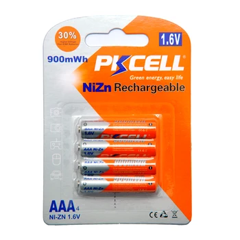 40pcs/10card PKCELL 1.6 V NiZn Baterija AAA 900mWh Augsta Noturība Ni-Zn AAA Uzlādējamās Baterijas