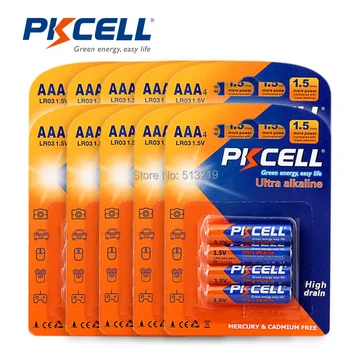 40pcs PKCELL 1,5 V AAA LR03 baterijas E92 AM4 MN2400 MX2400 sārma bateriju akumulator lr03 sausajām Baterijām, lai toothbrus