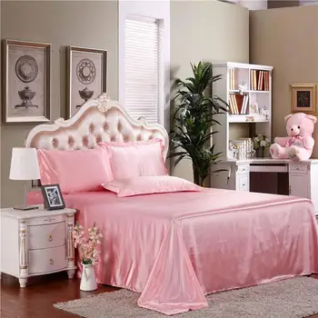 45New tīra zīda satīna gultasveļas komplekts Mājas Tekstila King size gulta, gultas veļas komplekts sega sedz, plakanas loksnes spilvendrānas
