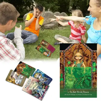 45pcs Alise Brīnumzemē Oracle Kartes Klāja Noslēpumaina Vadlīnijas Zīlēšana Likteni Tarot Kartes Klāja Gam Ģimenes Bērniem Spēles