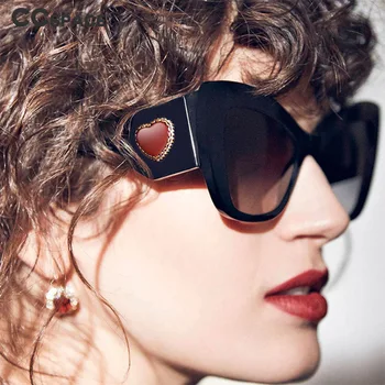 46082 Cat Eye Red Sirds Saulesbrilles Sieviešu Modes Toņos UV400 Vintage Brilles