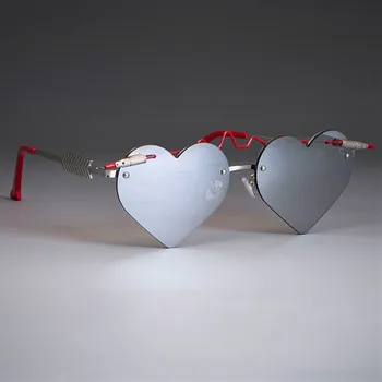 47894 Red Bullet Sirds Formas Saulesbrilles Sieviešu Gothic Gudrs Toņos UV400 Vintage Brilles