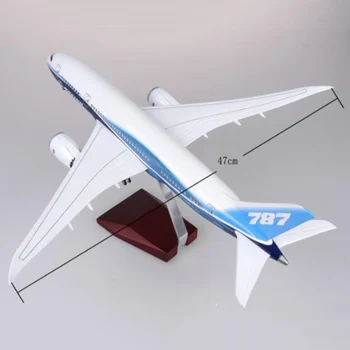 47CM Lidmašīnas Modeli, Rotaļlietas 787 B787 Dreamliner Lidaparāta Modeli Ar Gaismas un Riteņu izkraušanas rīku 1/130 Mēroga Lējumiem Sveķu Plaknes