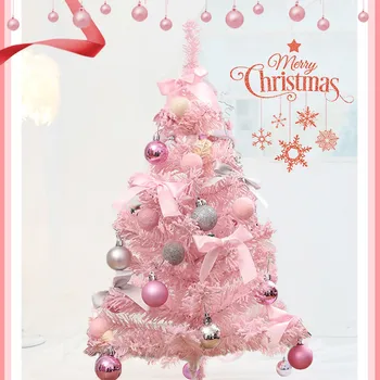 #48 Ziemassvētku Rotājumi Ziemassvētku Eglītes Rozā Flocking Koku Pakete Jaunā Gada, Ziemassvētku Rotājumi, Mājas новогодний декор