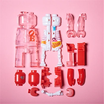 4D Mīlestība sarkano ķieģeļu cilvēks Izlūkošanas Montāža Rotaļlietu Salikšana rotaļlietas Perspektīvas, Anatomijas Modelis DIY Popular Science Tehnika