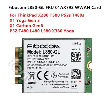 4G LTE Bezvadu Modulis Fibocom L850-GL M. 2 Kartes FRU 01AX792 Lenovo ThinkPad X1 Carbon Gen6 X280 T580 T480s L480 X1 Jogas Gen 3