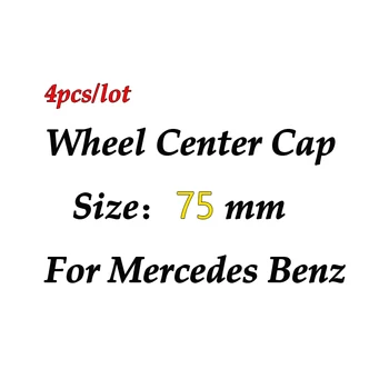 4gab 75mm Sudraba Automašīnu Riteņu diskiem Centrs Rumbas Vāciņu Emblēmu, Logo Vāks Mercedes Benz AMG GLE GLS W164 W212 W211 C260 ML400 Klase