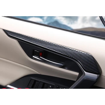 4gab ABS Oglekļa Šķiedras Automašīnas Iekšējie Durvju Panelis Stūre Vāka Apdare Durvju Roktura Vāciņš Melns, Toyota RAV4 2019 2020