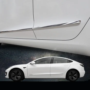 4gab Auto Virsbūves Sānu Apdares Lentes ABS Uzlīme Anti-scratch Sloksnes Vāka Dekoratīvā Plāksteris Eksterjera Modifikāciju attiecībā uz Tesla Model 3