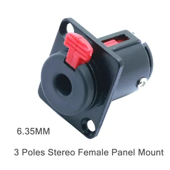 4gab/daudz 6.35 mm Ligzda 1/4 collas Stereo TRS Sieviešu Jack Ligzda 2-caurumu Panel Mount Audio Mikrofons MIC Kabelis Termināla Šasijas