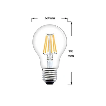 4gab/daudz LED Kvēldiega Spuldzes, 2W/4W/6W/8W Silti/Auksti Balta E27 Edison Skrūvi A60 Enerģijas Taupīšanas Spuldzes