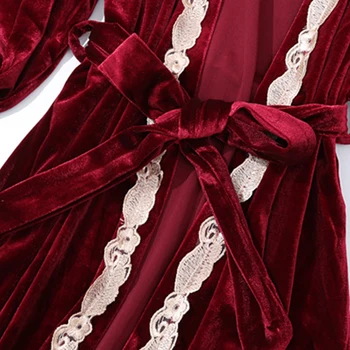 4gab/daudz Sievietēm, Samta Pidžamas Komplekts Tērpu Komplekti Modes Naktskrekls Sleepwear Nightdress Siksnas+Bikses Rudens Ziemas Homewear #F