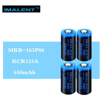 4gab IMALENT 16340 650mah RCR123A 3,7 v li-ion MRB-163P06 uzlādējams akumulators ar augstu veiktspēju, augstas drenāžas LED lukturi
