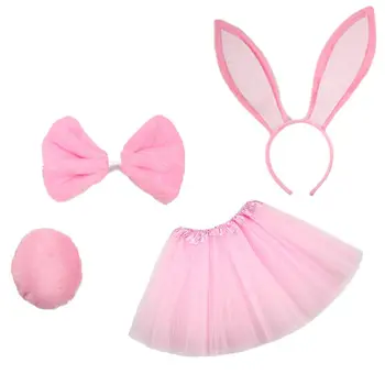 4gab Kārtojumu Tilla Tutu Svārki Fancy Dress Up Kids Trušu Cosplay Kostīms Komplekts Bunny Ausis Galvas Tauriņi Asti Lieldienu Karnevāls