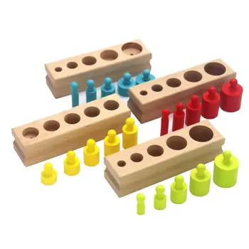 4gab Montessori Cilindru Bloku Bērniem Krāsu Izziņas Puzzle Rotaļlietas