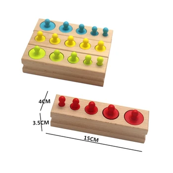 4gab Montessori Cilindru Bloku Bērniem Krāsu Izziņas Puzzle Rotaļlietas
