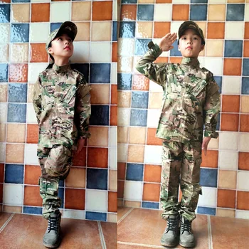 4gab Pusaugu Zēni Meitenes Īpašo Spēku Kamuflāža Militāro formas tērpu Mācību Taktiskā Kostīmi Tuksnesis, Džungļi Cīnītos pret Armijas Tērps