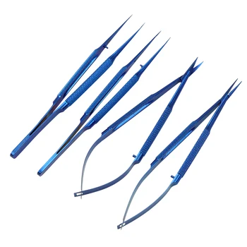 4gab/set 14cm Titāna microsurgical mikroķirurģijas instrumenti, instrumentu Komplekts, šķēres, adatu turētājs knaibles