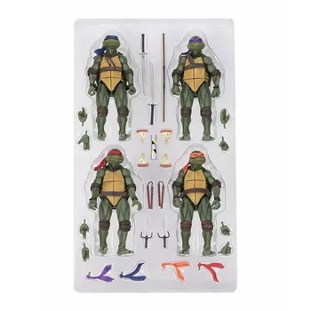 4gab/set 2018 SDCC Limited Edition Karikatūra Leonardo, Mikelandželo, Donatello Rafaels PVC bruņurupuči rīcības attēls rotaļlietu 18 CM
