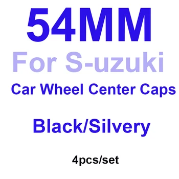 4gab/set 54mm 5.4 cm Melna/Sudrabaini Riteņa Rumbas Vāciņu Auto Emblēma Diski Riteņu Centra Vāciņi Suzuki Swift Alto SX4 Jimnty