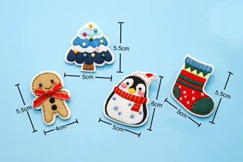 4gab/Set Jutos DIY Modes Meitene Džemperis Piespraudes Ziemassvētku Stilā Bērni Cute Nozīmītes Drēbes Tapas Darinātas Filca DIY Pakete Komplekts