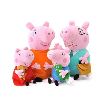 4gab/set Peppa Pig ģimenes Plīša Rotaļlietas rozā cūku pepa pig Džordža Cūka Ģimenei, Rotaļlietas Bērniem, Hobiji Lelles Pildījumu Plīša Rotaļlietas