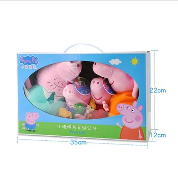 4gab/set Peppa Pig ģimenes Plīša Rotaļlietas rozā cūku pepa pig Džordža Cūka Ģimenei, Rotaļlietas Bērniem, Hobiji Lelles Pildījumu Plīša Rotaļlietas