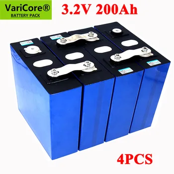 4gab VariCore 3.2 V 200Ah LiFePO4 litija akumulators 3.2 v 3C Litija dzelzs fosfāta akumulatoru 4S 12V 24V akumulatoru Jahtu saules RV