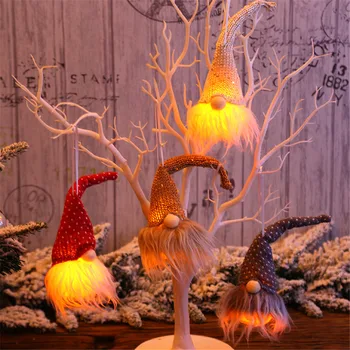 4gab ziemassvētku gnome nakts gaisma laimīgu jauno gadu apdare ночник для дома lampas veilleuse led nuit Ночник детский #EN18