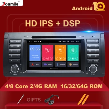 4GB 64GB 1Din Android 10 Automašīnas Radio, GPS Spēlētājs BMW 5 Series/X5 E39 Multimediju DVD Navigācija, Stereo IPS DSP Wifi DAB+