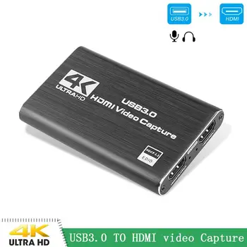 4K HDMI Spēli Capture Card USB3.0 1080P Capture Karti Ierīcē, lai Tiešraides Raidījumi, Video Ierakstīšana ar Datoru, Portatīvo datoru