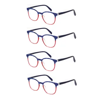 4Pack Modes lasīšanas brilles par vīriešiem un sievietēm, krāsains, iespiests rāmji, brilles 0.5 1.75 2.0 3.0 4.0