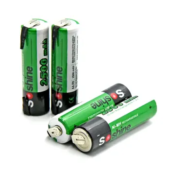 4pc/set Soshine AA NiMH 2500mAh 1.2 V uzlādējams akumulators ar tab Vietas, metināšanas akumulators